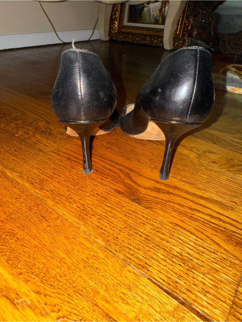 Jimmy Choo London classic black leather pumps women’s size 38.5 - Picture 2 of 4